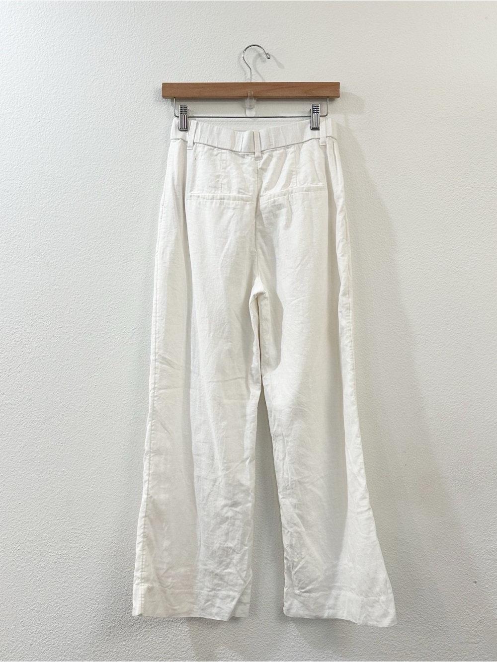 Abercrombie & Fitch Sloane Linen-Blend Tailored Wide Leg Pant White Size XS - Picture 7 of 13
